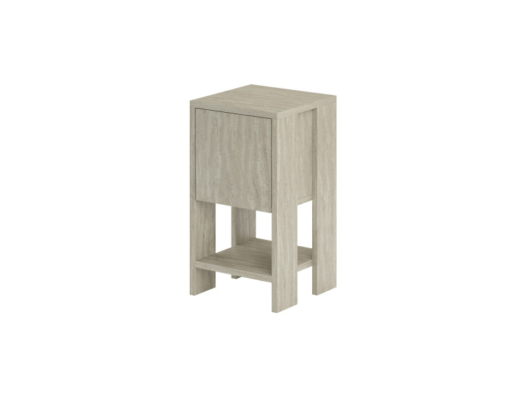 Nachttisch aus Holz "Ema" - 30 x 30 x 55 cm - Travertin