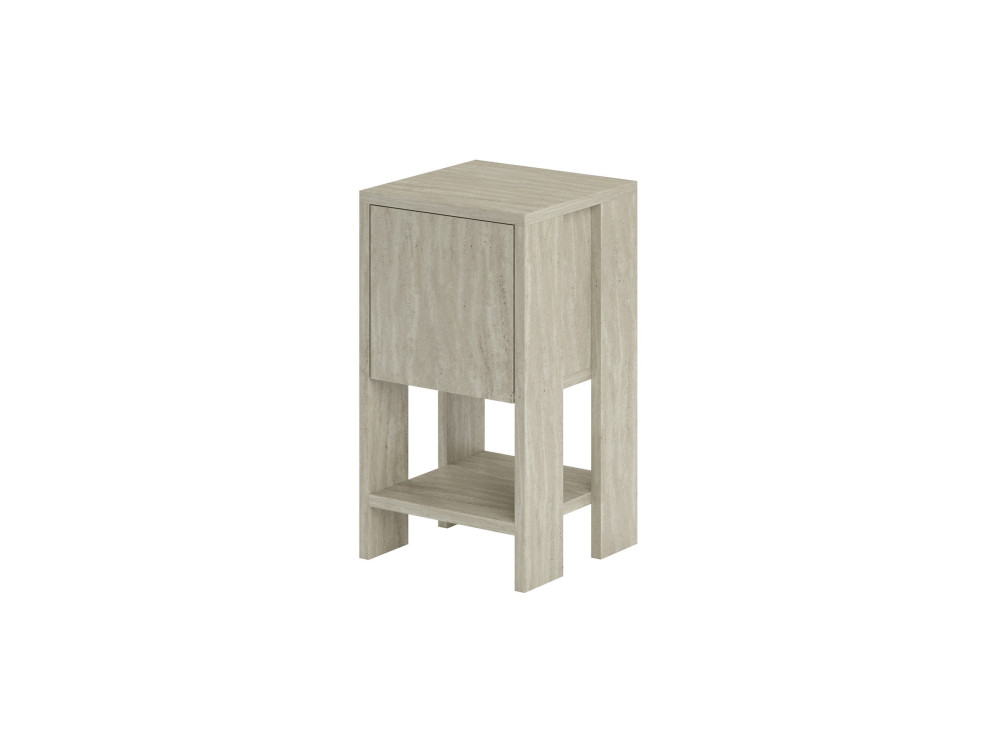 Nachttisch aus Holz "Ema" - 30 x 30 x 55 cm - Travertin