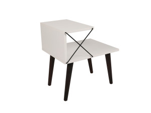 Nachttisch aus Holz "Cross" 50 x 40 x 55 cm - Weiß