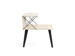 Nachttisch aus Holz "Cross" 50 x 40 x 55 cm - Travertin