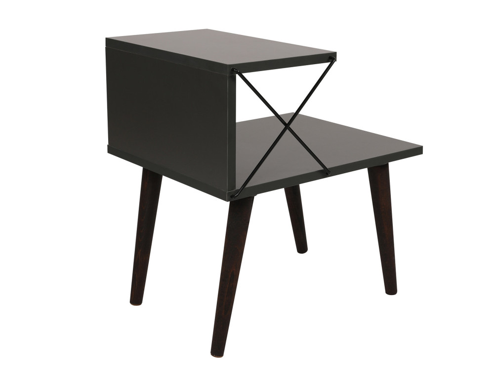 Nachttisch aus Holz "Cross" 50 x 40 x 55 cm - Anthrazit