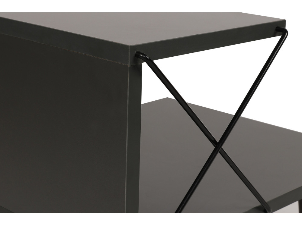 Nachttisch aus Holz "Cross" 50 x 40 x 55 cm - Anthrazit