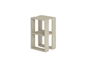 Nachttisch aus Holz "Lonie" 30 x 30 x 55 cm - Travertin