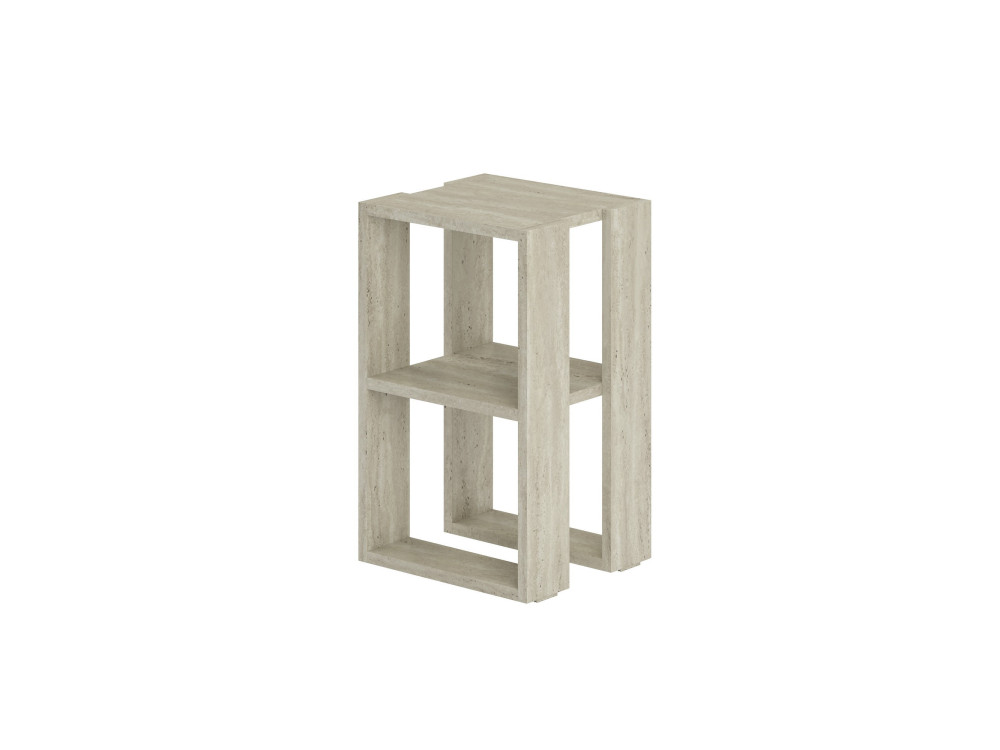 Nachttisch aus Holz "Lonie" 30 x 30 x 55 cm - Travertin