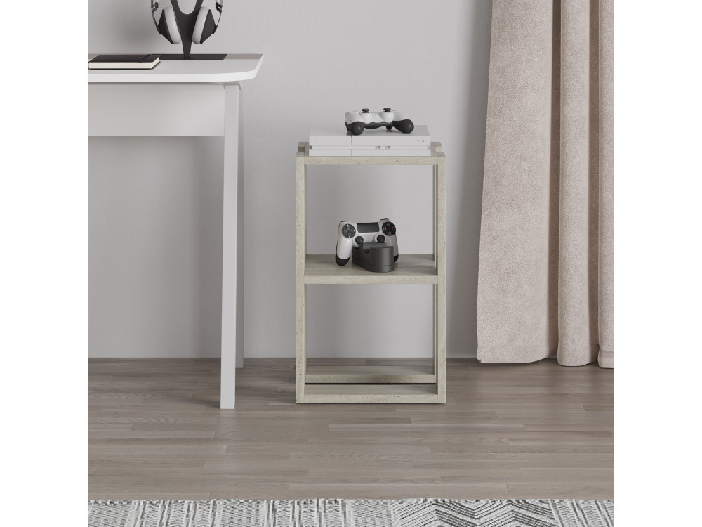 Nachttisch aus Holz "Lonie" 30 x 30 x 55 cm - Travertin
