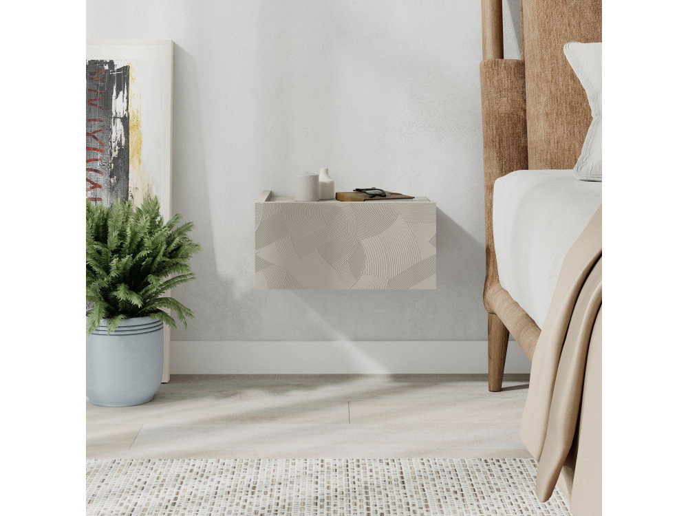 Nachttisch aus Holz "Onda" - 38 x 31 x 18 cm - Beige