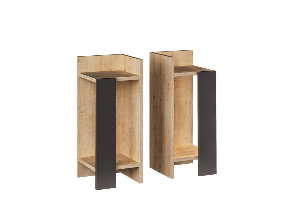 2er-Set Nachttische aus Holz "Elos" - 25 x 27 x 60 cm - Braun
