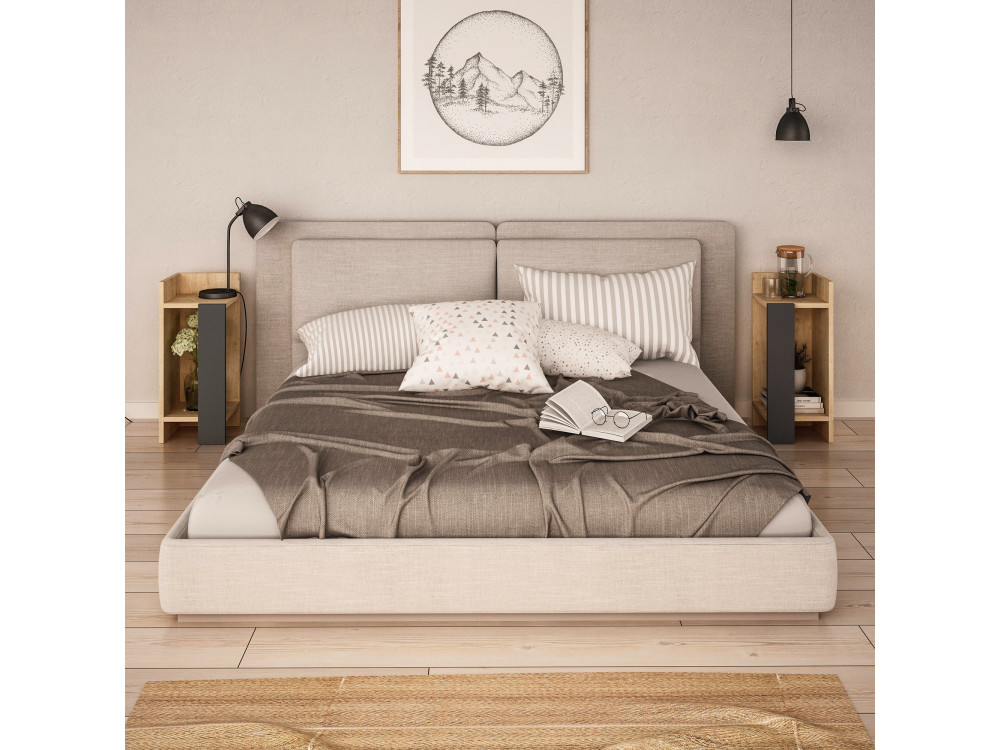 2er-Set Nachttische aus Holz "Elos" - 25 x 27 x 60 cm - Braun
