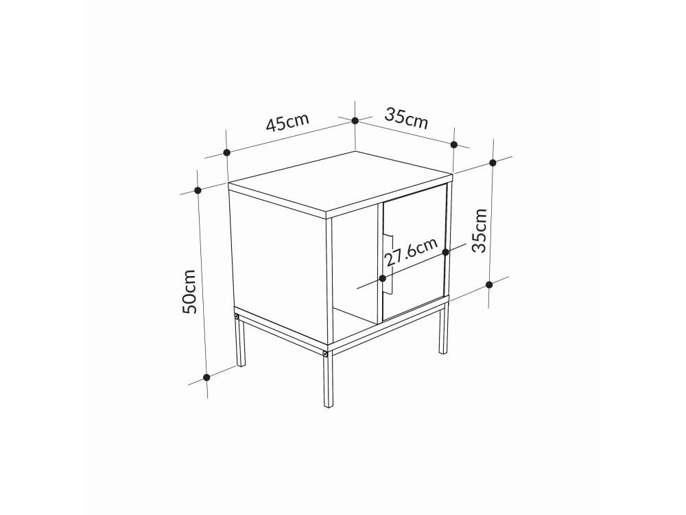 Nachttisch aus Holz "Glynn" - 45 x 35 x 50 cm - Braun