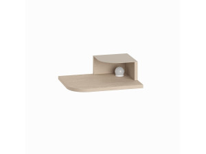 Nachttisch mit Glühbirne aus Holz "Luno" - 40 x 30 x 16 cm - Creme