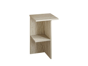 Nachttisch aus Holz "Leray" - 36 x 36 x 60 cm - Travertin