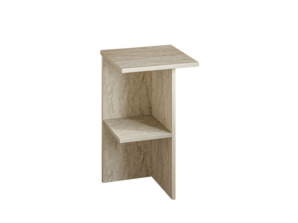 Nachttisch aus Holz "Leray" - 36 x 36 x 60 cm - Travertin