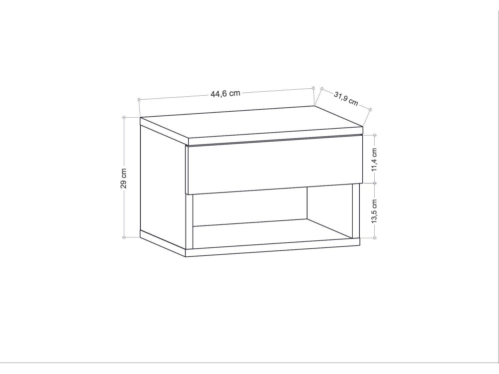 Nachttisch aus Holz "Jamot" - 45 x 29 x 32 cm - Weiß