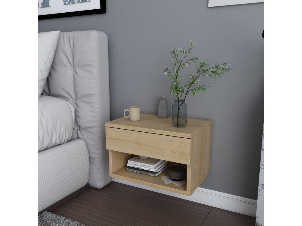 Nachttisch aus Holz "Jamot" - 45 x 29 x 32 cm - Beige