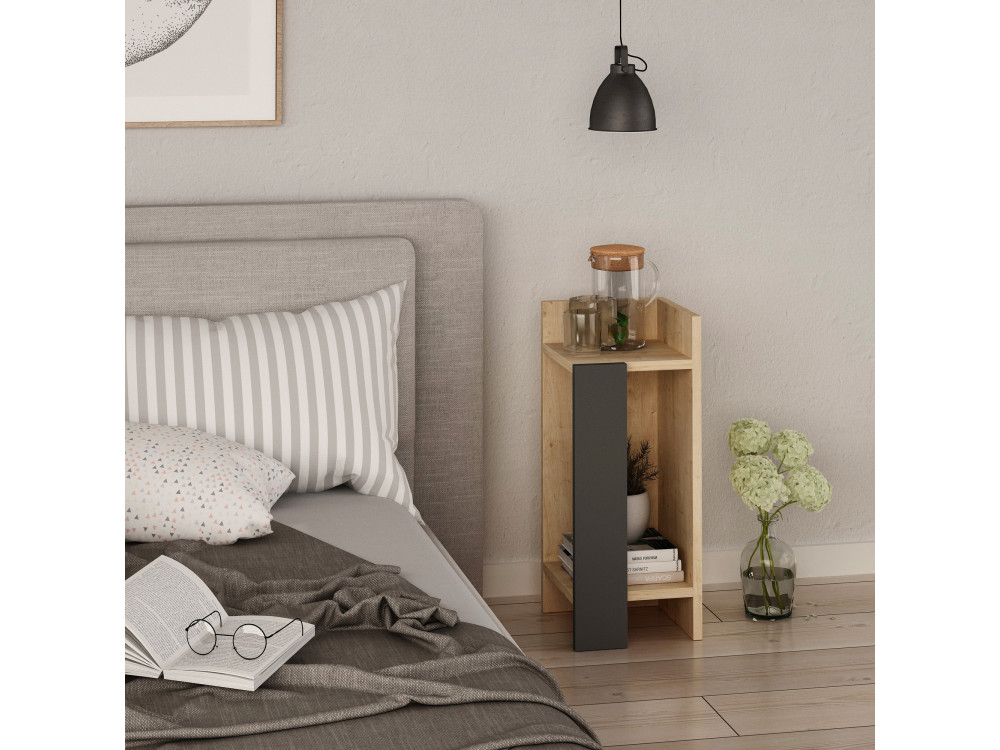 Nachttisch aus Holz "Elos Right" - 25 x 27 x 60 cm - Beige