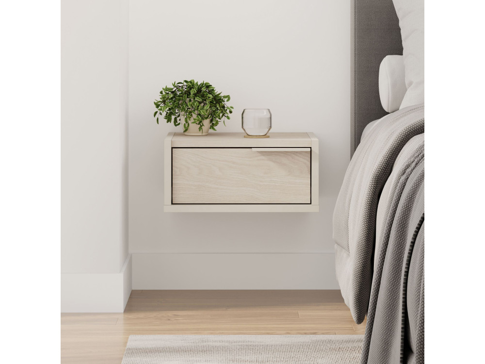 Wand-Nachttisch aus Holz "Eco" - 40 x 30 x 19 cm - Sandstein
