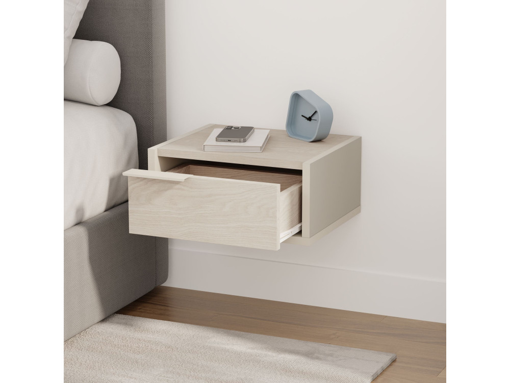 Wand-Nachttisch aus Holz "Eco" - 40 x 30 x 19 cm - Sandstein