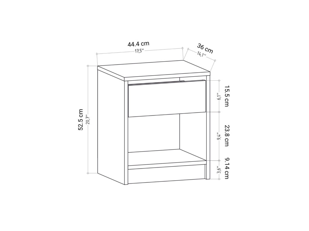 Nachttisch aus Holz "Sheridan" - 45 x 40 x 53 cm - Beige