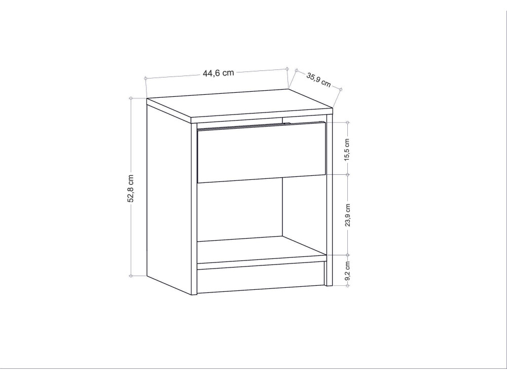 Nachttisch aus Holz "Sheridan" - 45 x 40 x 53 cm - Anthrazitgrau