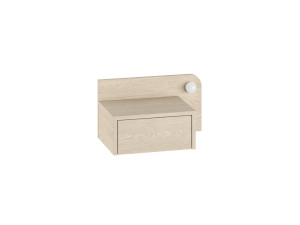 Nachttisch mit Glühbirne aus Holz "Dotta" - 52 x 30 x 28 cm - Beige