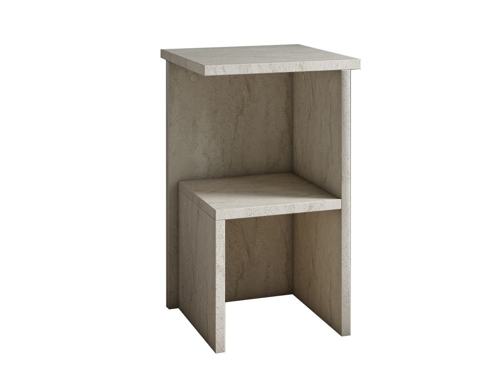 Nachttisch aus Holz "Roisin" - 30 x 30 x 50 cm - Travertin
