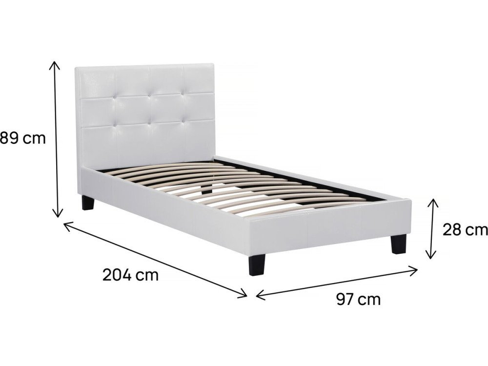 Doppelbett "Julia" - 90 x 190 cm - Weiß