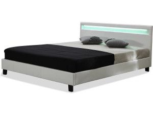 Bett mit LED "Maria" - 140 x 190 cm - Weiß