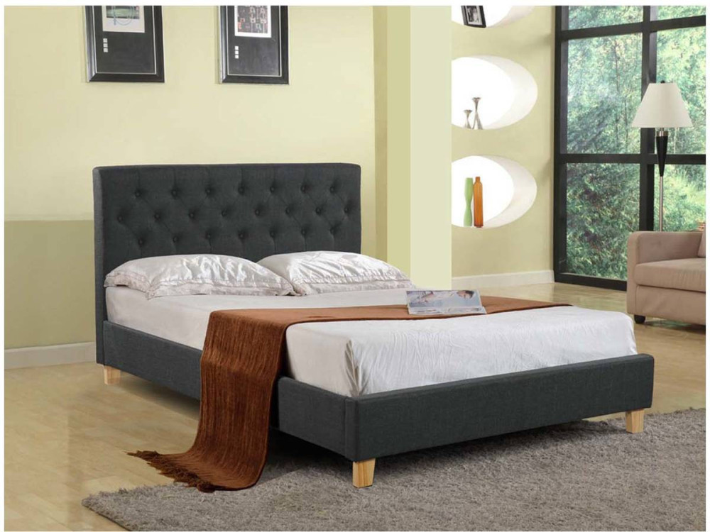 Doppelbett "Emmy" - 140 x 190 cm - Grau