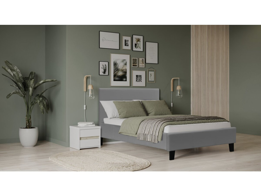 Einzelbett "Lina" - 90 x 190 cm - Hellgrau