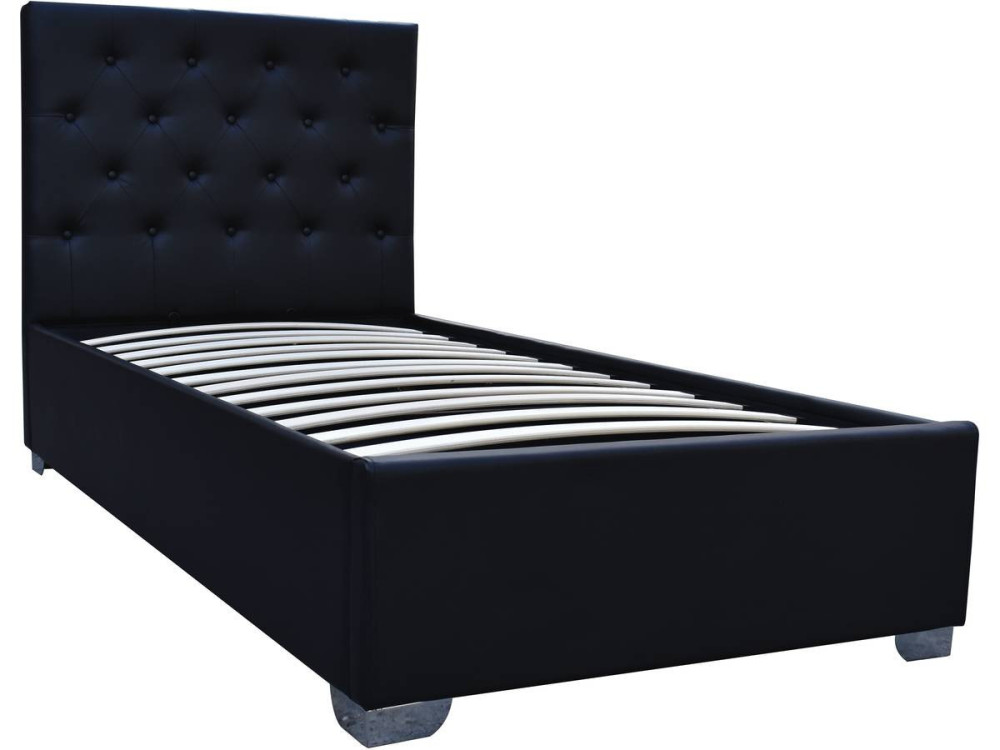 Einzelbett mit Bettkasten "Tino" - 90 x 190 cm - Schwarz