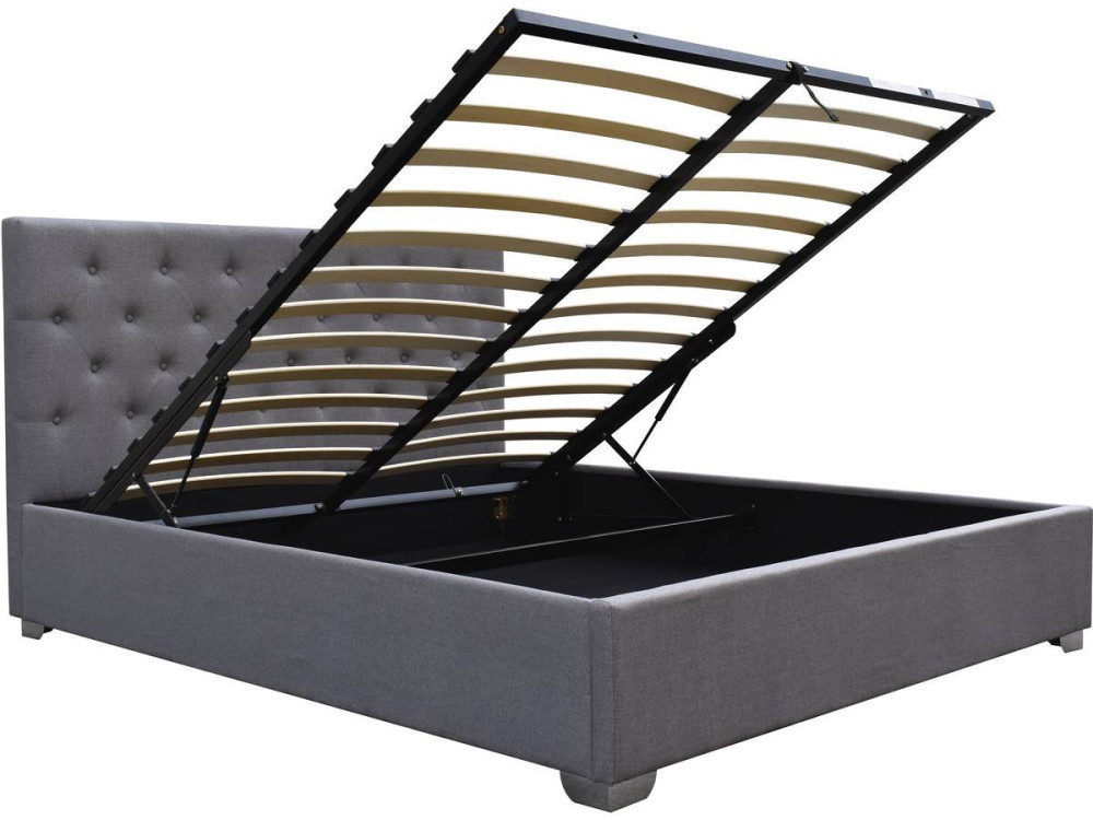 Doppelbett mit Bettkasten "Tino" - 140 x 190 cm - Grau