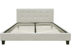 Bett aus Bouclé-Stoff "Julia" 140 x 190 cm  - Creme