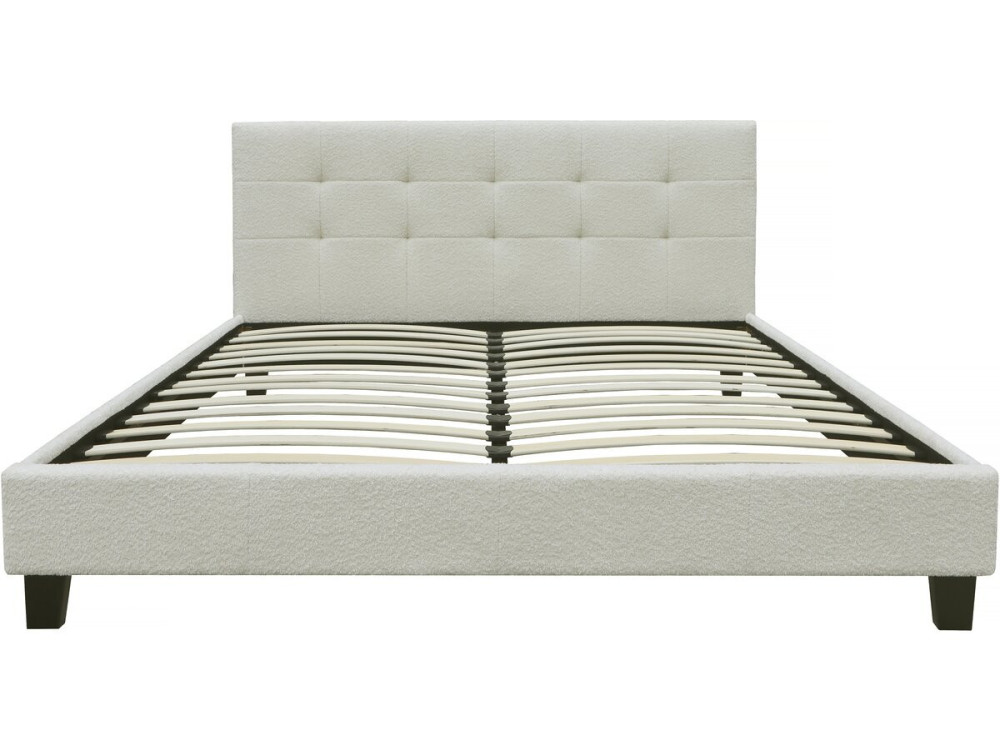 Bett aus Bouclé-Stoff "Julia" 140 x 190 cm  - Creme