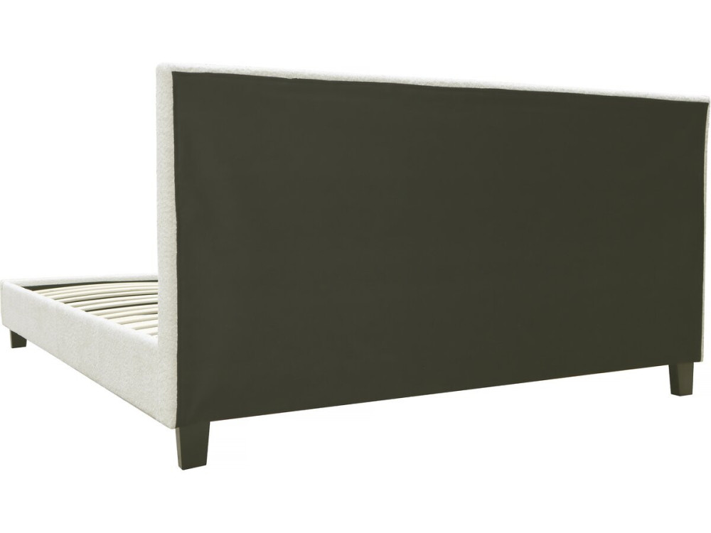 Bett aus Bouclé-Stoff "Julia" 140 x 190 cm  - Creme