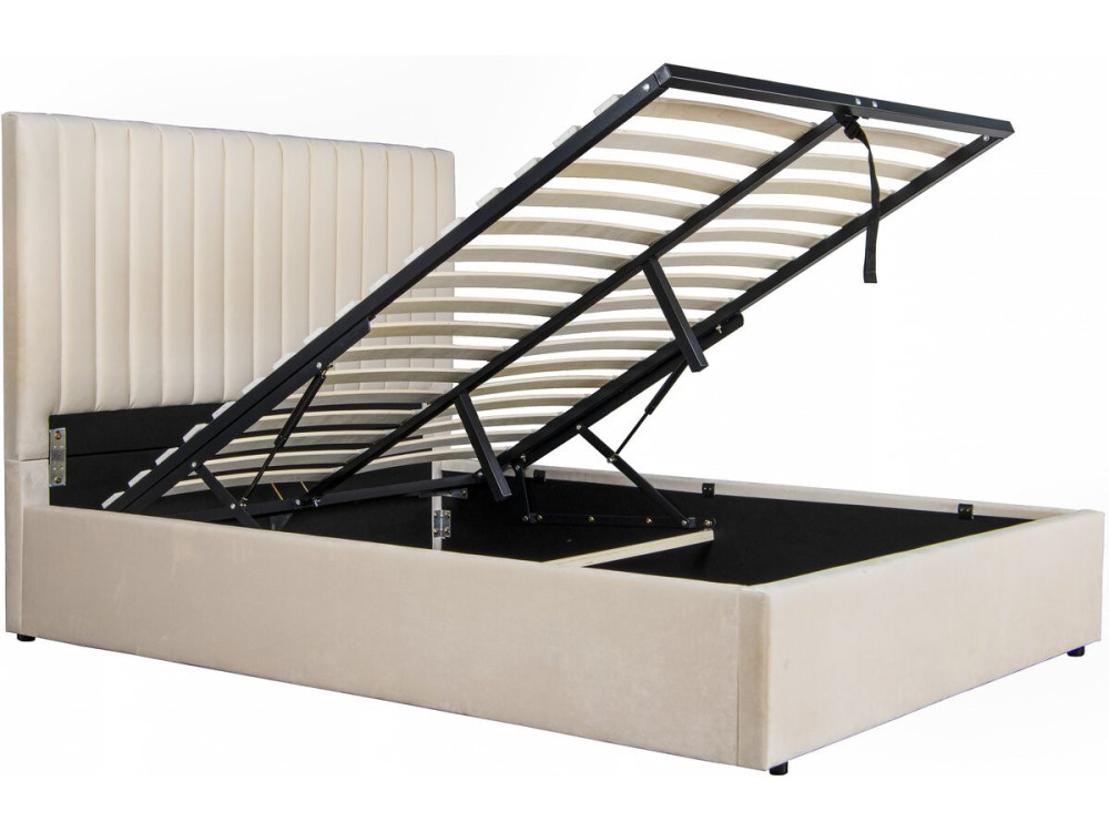Bett mit Bettkasten "Mia" - 140 x 190 cm - Beige