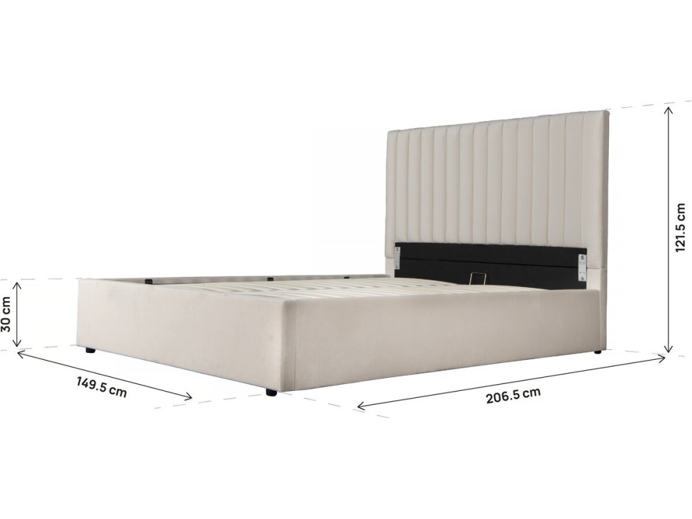 Bett mit Bettkasten "Mia" - 140 x 190 cm - Beige