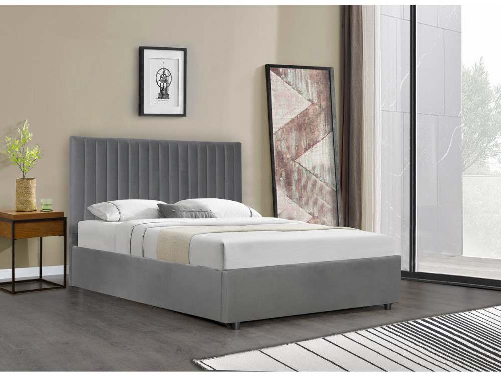 Bett mit Bettkasten "Mia" - 140 x 190 cm - Grau