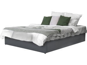 Doppelbett aus PVC mit Bettkasten "Ava" - 140 x 190 cm - Grau