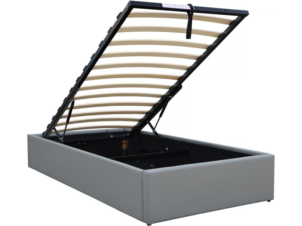 Einzelbett aus PVC mit Bettkasten "Ava" - 90 x 190 cm - Grau