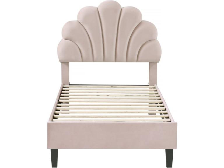Muschelbett aus Samt "Manon" - 90 x 190 cm - Beige