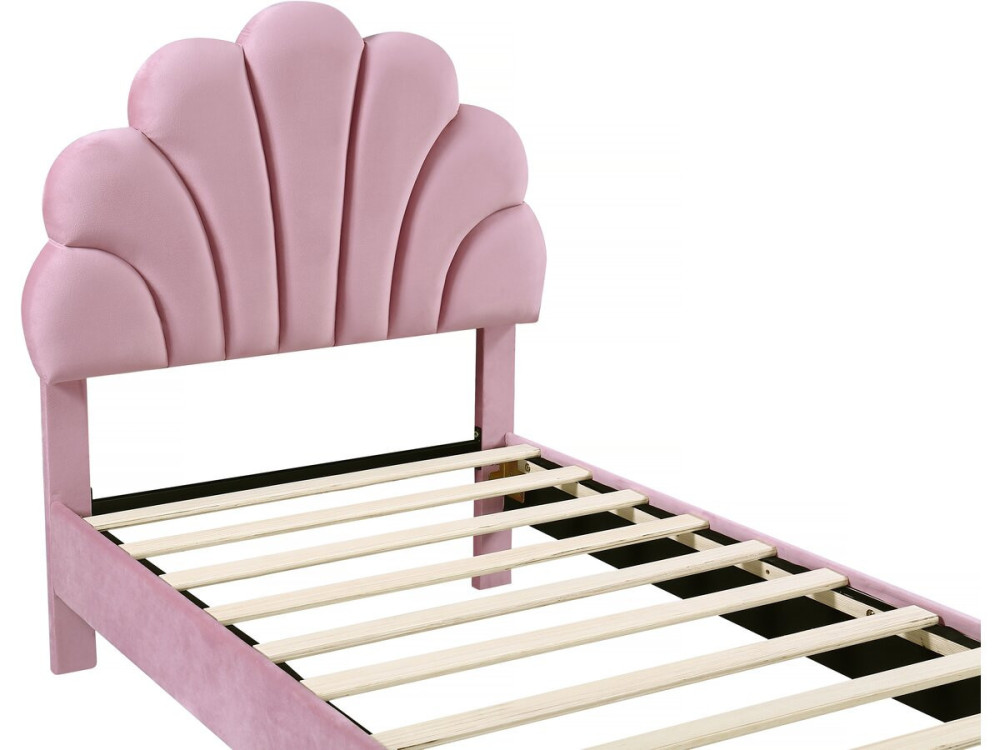 Muschelbett aus Samt "Manon" - 90 x 190 cm - Rose