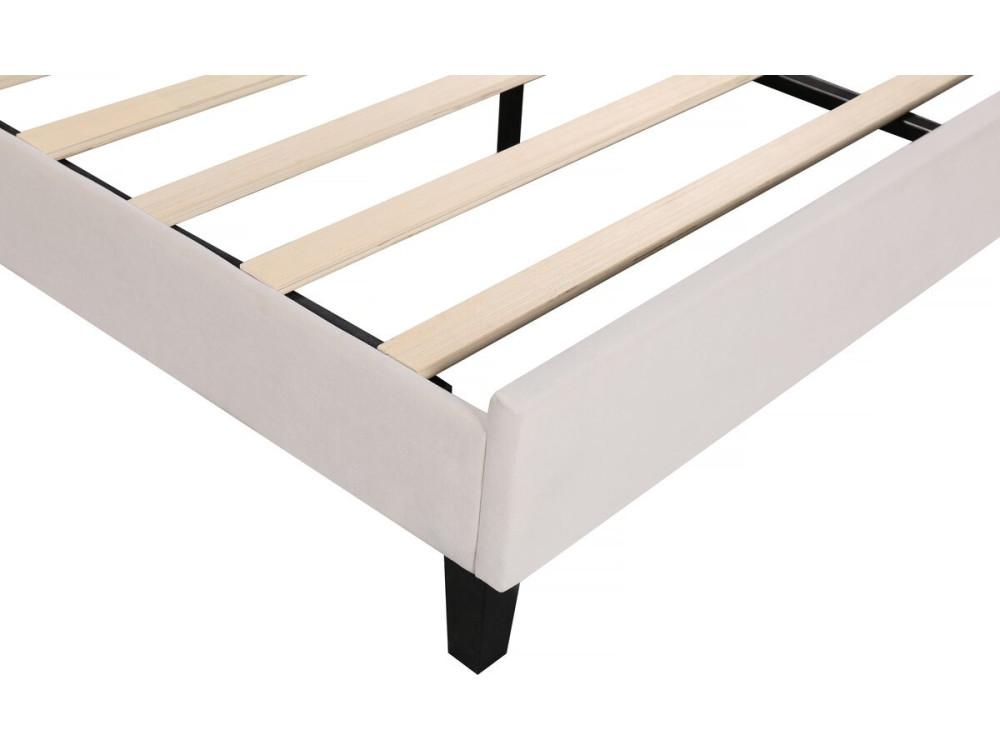 Muschelbett aus Samt "Manon" - Beige - 160 x 200 cm