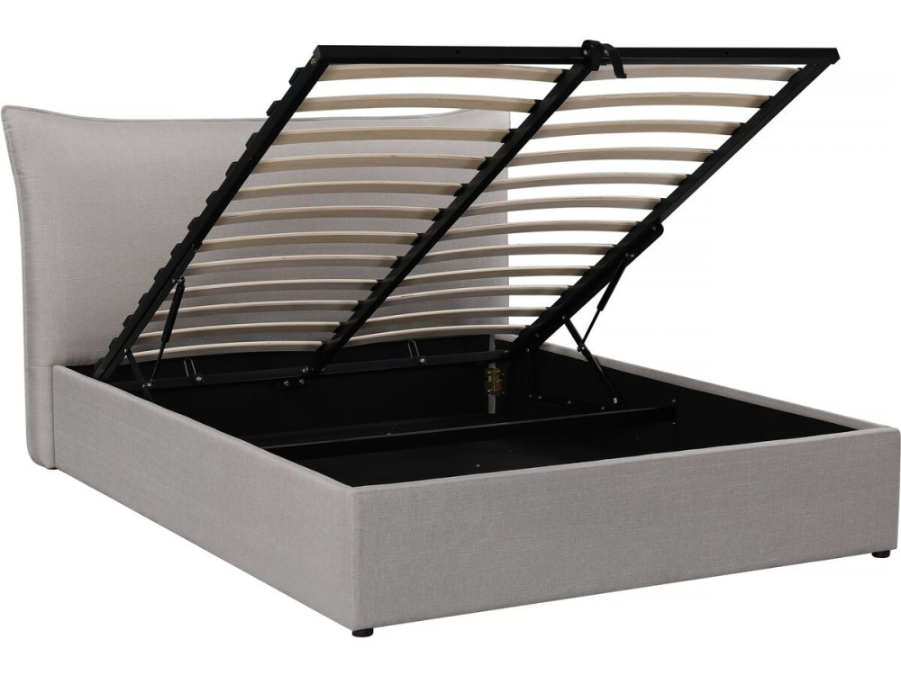 Doppelbett mit Bettkasten "Megeve" 140 x 200 cm - Grau