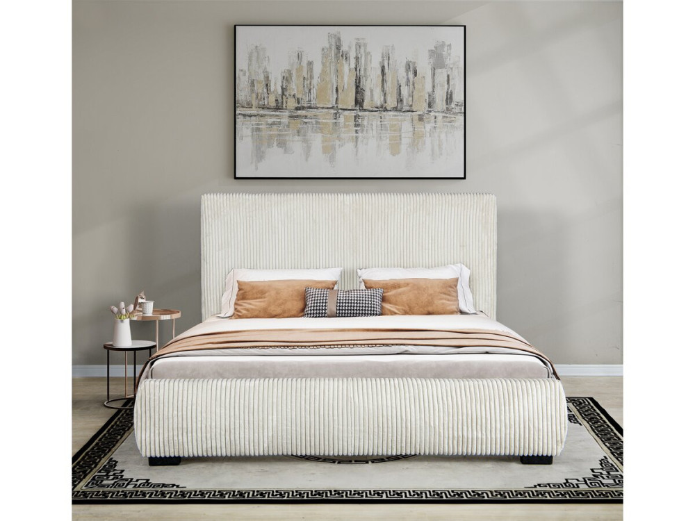 Doppelbett aus Cord „Montana“ - 180 x 200 cm - Beige