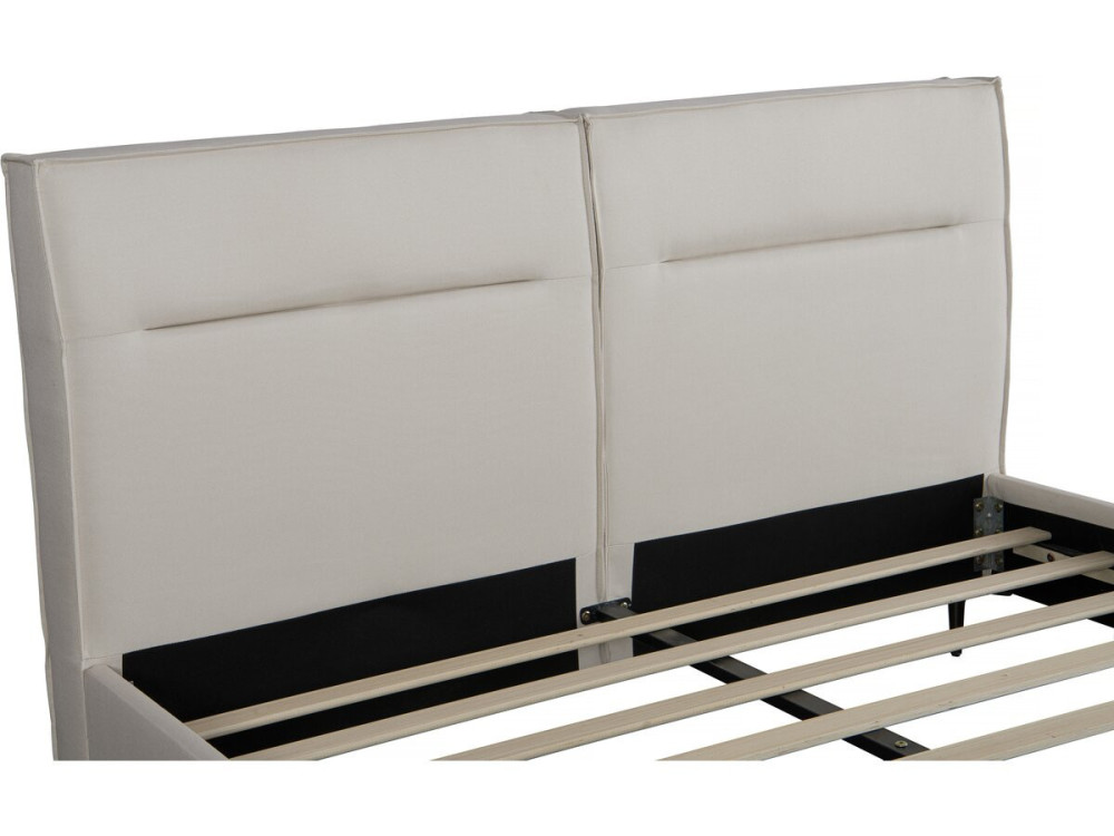 Designer Doppelbett aus Stoff „Moritz“ - 160 x 200 cm - Beige