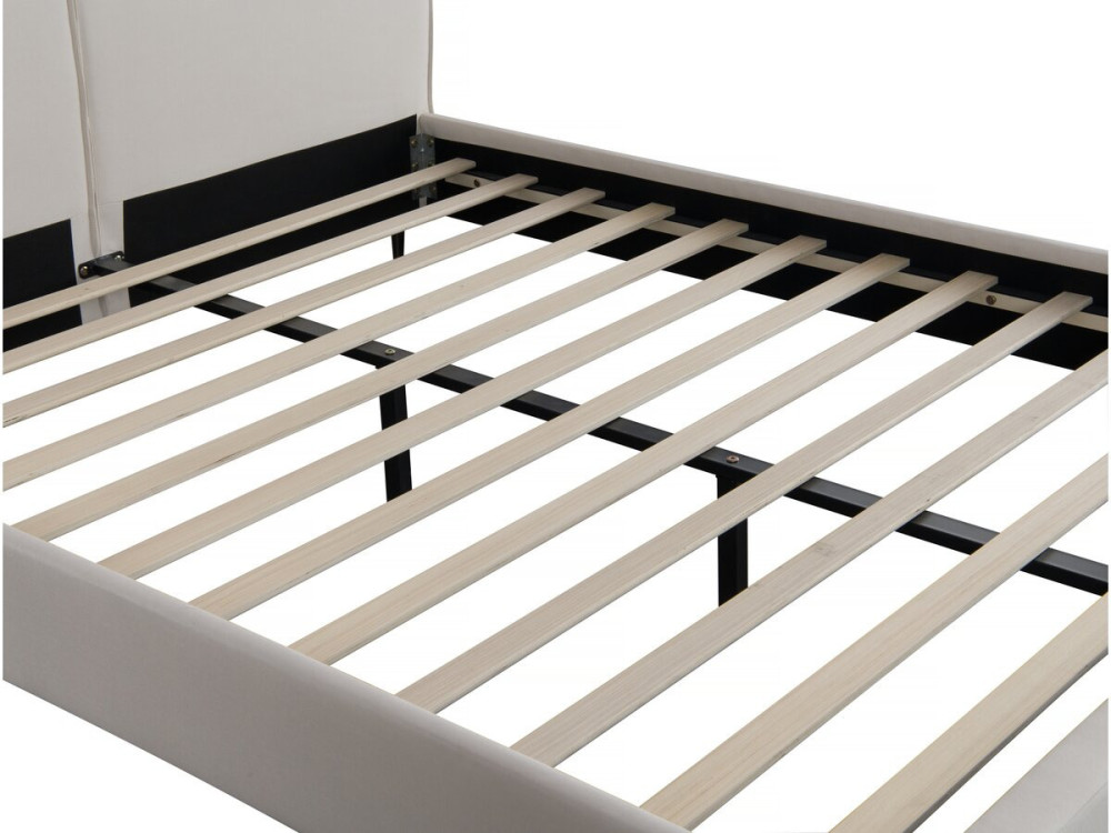 Designer Doppelbett aus Stoff „Moritz“ - 160 x 200 cm - Beige