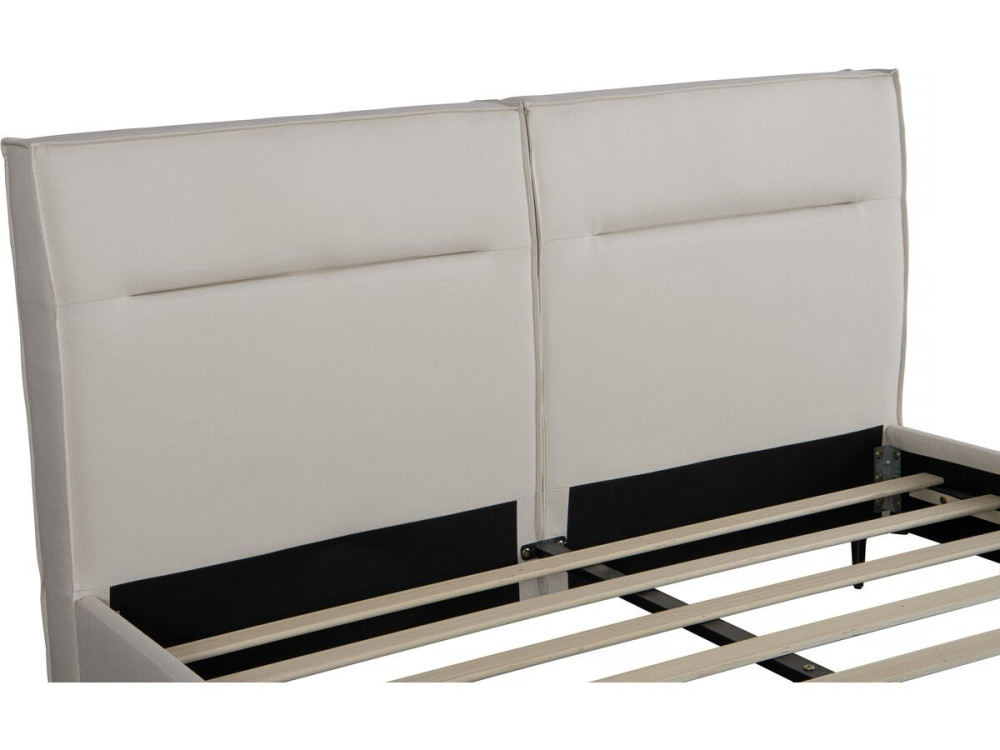 Designer Doppelbett aus Stoff „Moritz“ - 180 x 200 cm - Beige