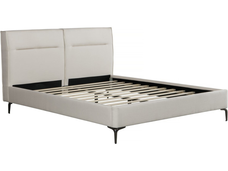 Designer Doppelbett aus Stoff „Moritz“ - 140 x 190 cm - Beige