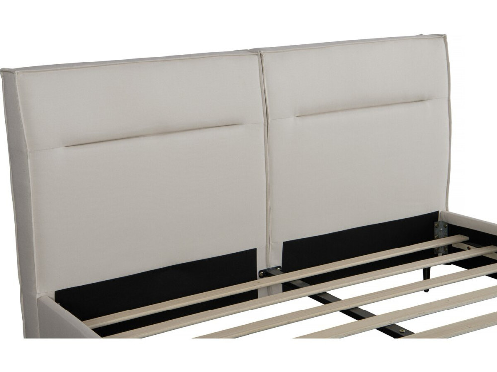 Designer Doppelbett aus Stoff „Moritz“ - 140 x 190 cm - Beige