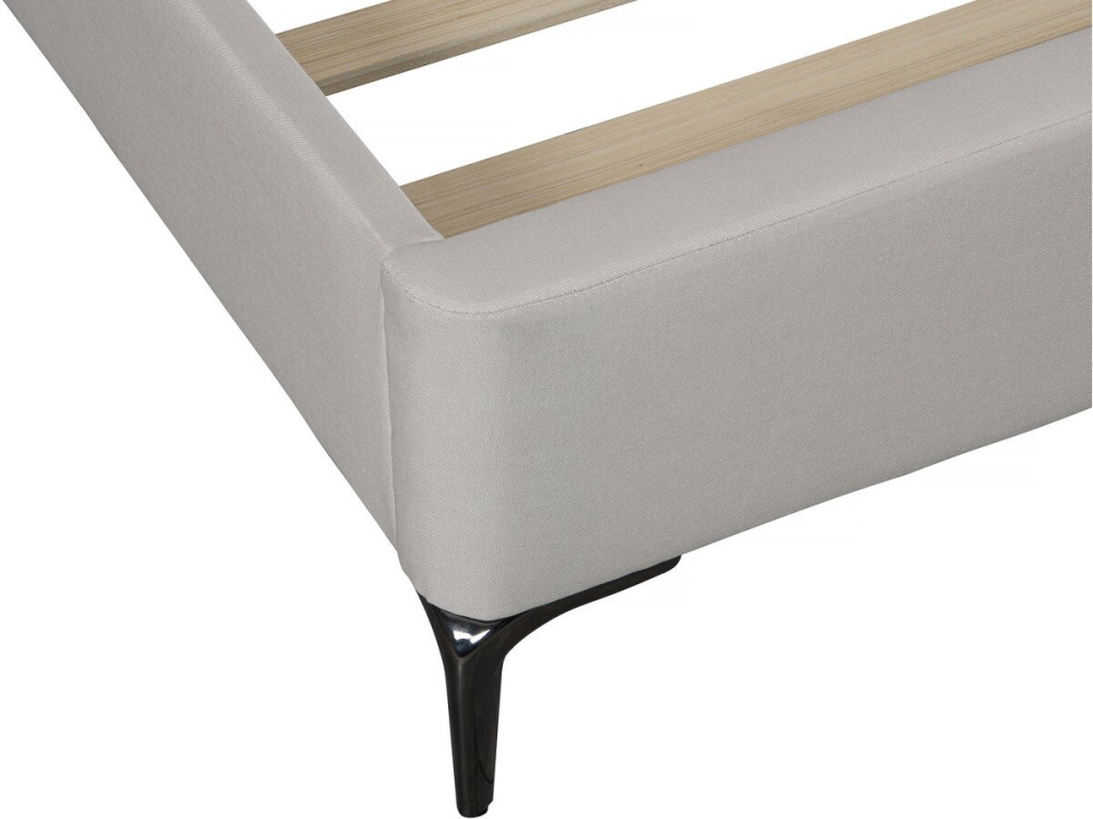 Designer Doppelbett aus Stoff „Moritz“ - 140 x 190 cm - Beige